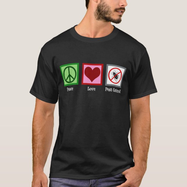 Camiseta Control de plagas de amor por la paz (Anverso)