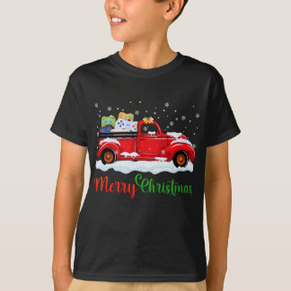 Camiseta Control de videojuegos de camiones rojos Feliz Nav