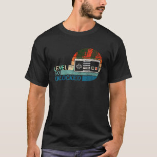 Camiseta Control de videojuegos de nivel 30 Birthday Boy si