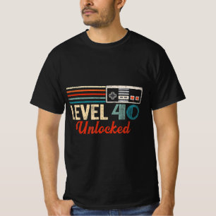Camiseta Control de videojuegos de nivel 40 Birthday Boy si