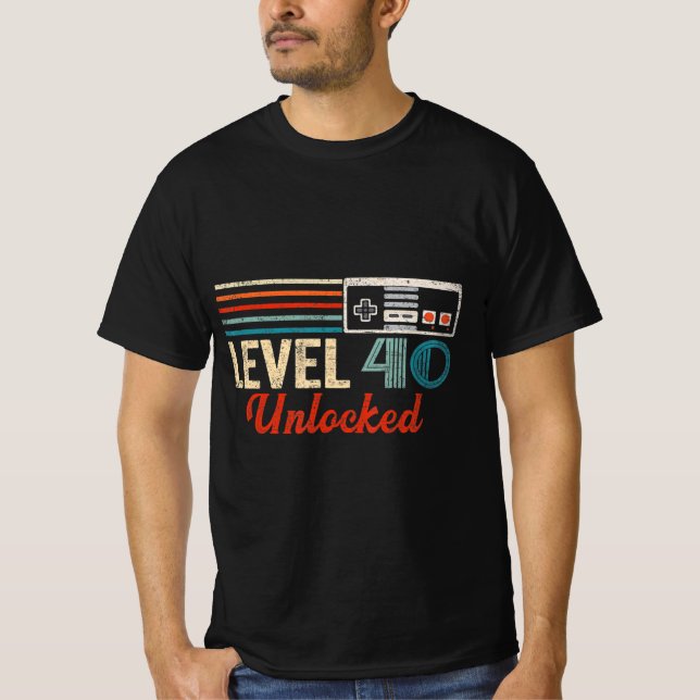 Camiseta Control de videojuegos de nivel 40 Birthday Boy si (Anverso)