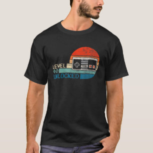 Camiseta Control de videojuegos de nivel 40 Birthday Boy si