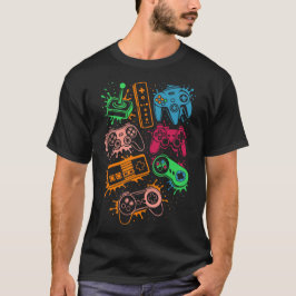 Camiseta Control de videojuegos retro Splash de juego