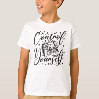 Camiseta Controla tu controlador de juegos y arte de texto