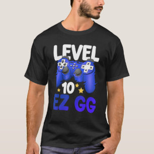 Camiseta Controlador de 10 EZ GG 10th Gamer Boy Teenager