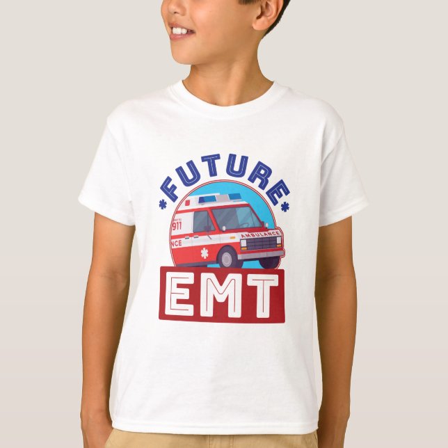 Camiseta Controlador de ambulancia paramédica de EMT futuro (Anverso)