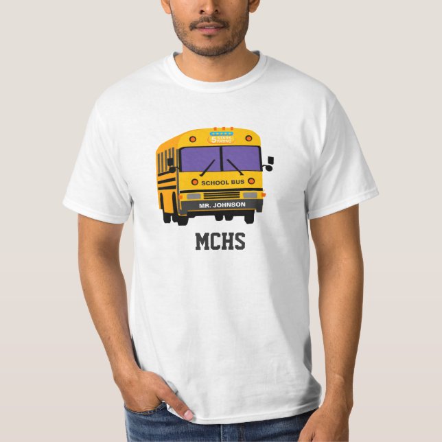 Camiseta Controlador de bus de escuela de calificación de 5 (Anverso)