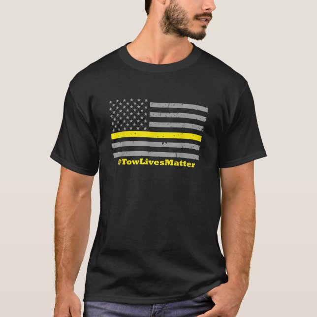 Camiseta Controlador de camión de remolque con bandera amar (Anverso)
