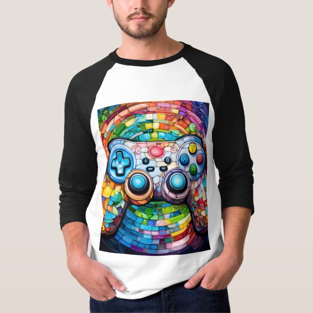 Camiseta controlador de consola de juegos ps5 xbox - Neon S (Anverso)