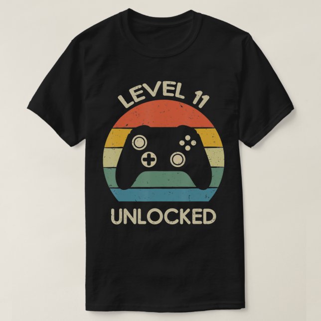 Camiseta Controlador de cumpleaños 11º desbloqueado de nive (Diseño del anverso)