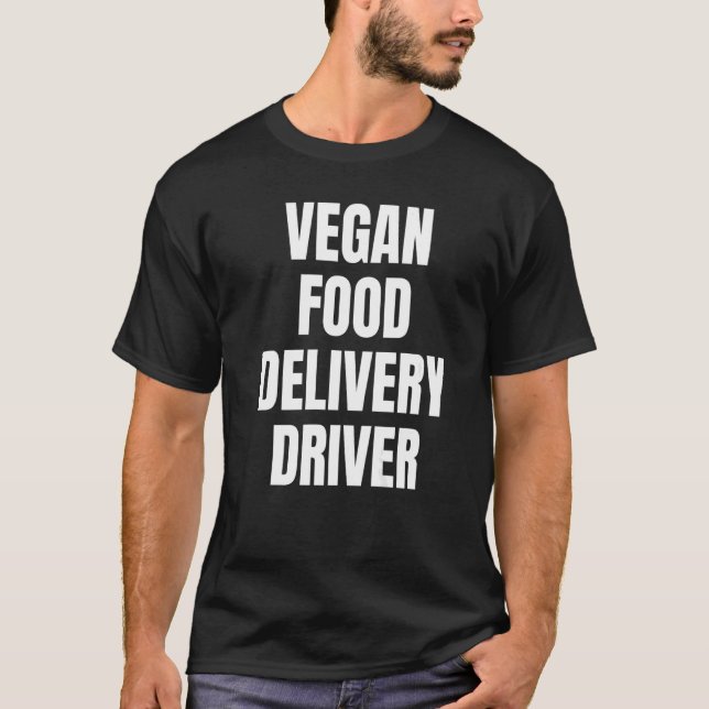 Camiseta Controlador De Entrega De Comida Vegan En Negrita  (Anverso)