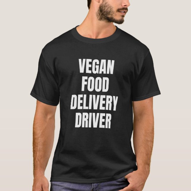 Camiseta Controlador De Entrega De Comida Vegan En Negrita  (Anverso)