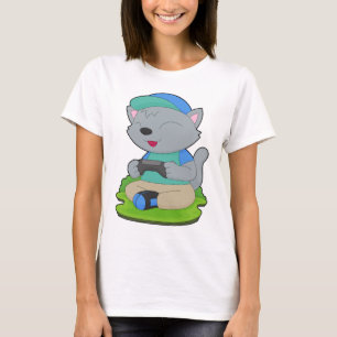 Camiseta Controlador de Gamer Gato