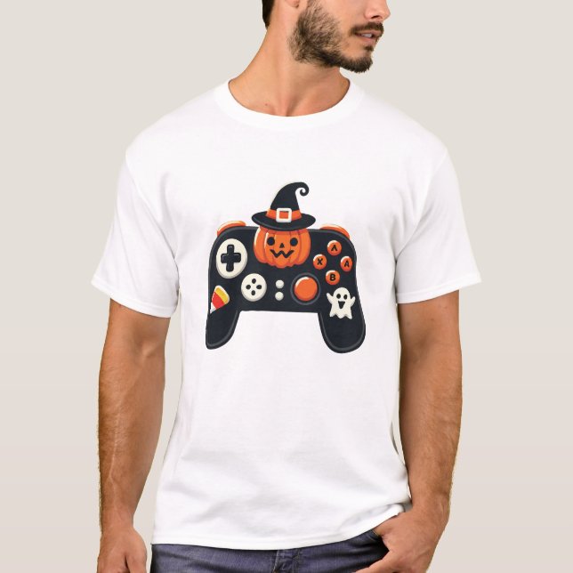 Camiseta Controlador de Halloween para juegos (Anverso)