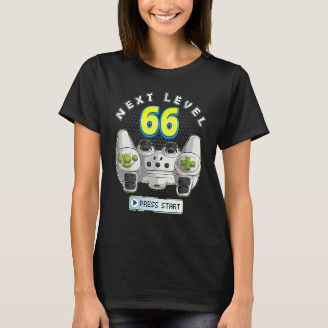 Camiseta Controlador de juego 66th Birthday Next Level 66 (Anverso)