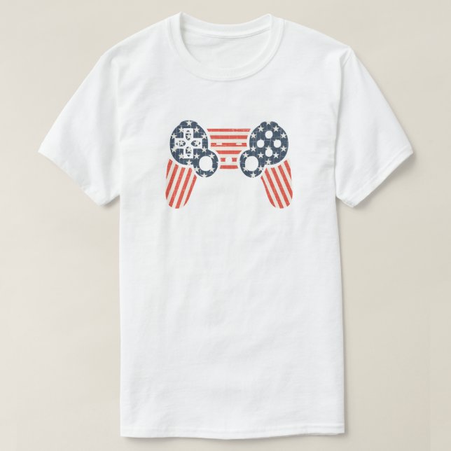 Camiseta Controlador de juego de bandera de Estados Unidos  (Diseño del anverso)