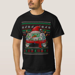 Camiseta Controlador de juego Gamepad Snowman Santa Hat Ugl