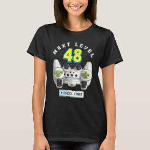 Camiseta Controlador de juego Gamer 48th Birthday Next Leve