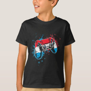 Camiseta Controlador de juegos con bandera de Luxemburgo