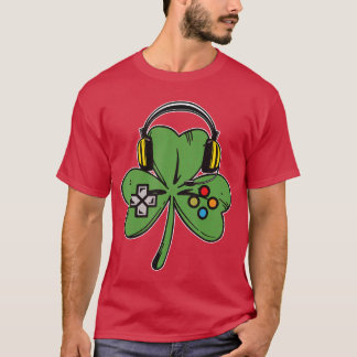 Camiseta Controlador de juegos día de San Patricio trébol j