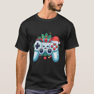 Camiseta Controlador de juegos Santa Hat Navidades Gaming X