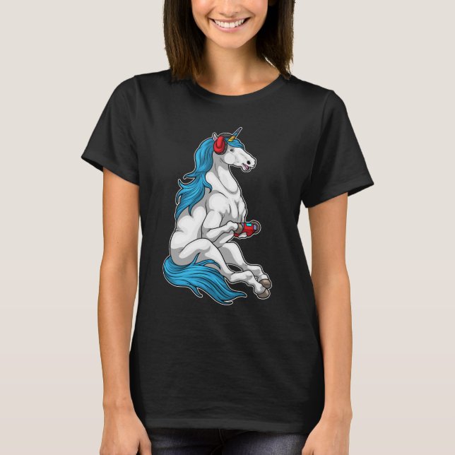 Camiseta Controlador de jugador de unicornio (Anverso)