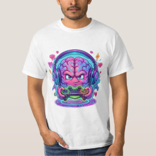 Camiseta Controlador de nivel de cerebro de jugador ciberpu