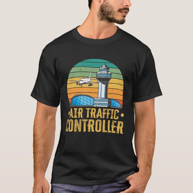 Camiseta Controlador de tráfico aéreo retro (Anverso)