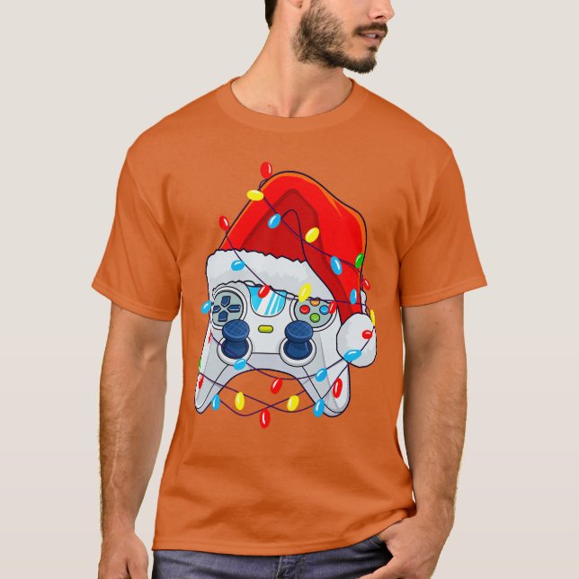 Camiseta Controlador de videojuego de Navidad Santa Gamer C (Anverso)