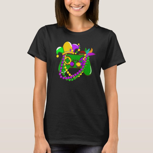 Camiseta Controlador de videojuego Gamer E Sports Mardi Gra (Anverso)