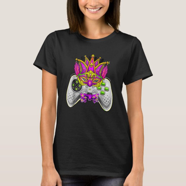Camiseta Controlador de videojuego Gamer E Sports Mardi Gra (Anverso)