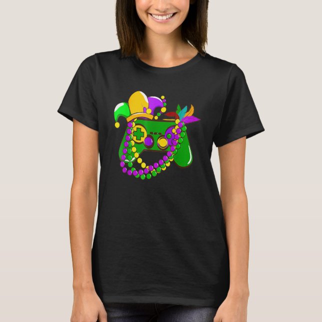 Camiseta Controlador de videojuego Gamer E Sports Mardi Gra (Anverso)