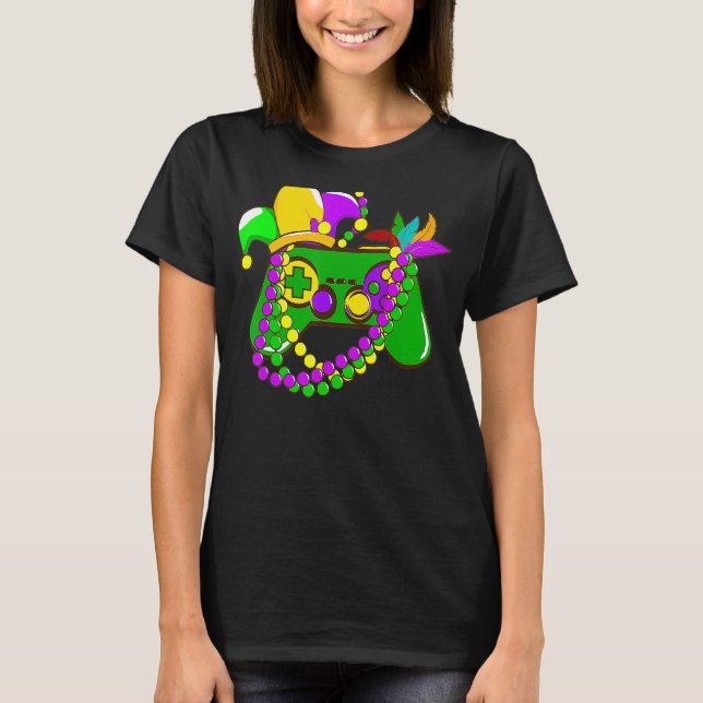 Camiseta Controlador de videojuego Gamer E Sports Mardi Gra (Anverso)