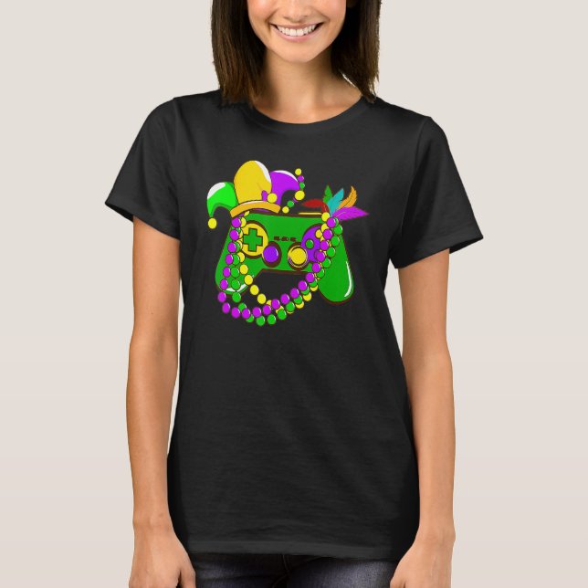 Camiseta Controlador de videojuego Gamer E Sports Mardi Gra (Anverso)