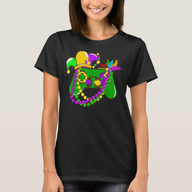 Camiseta Controlador de videojuego Gamer E Sports Mardi Gra (Anverso)