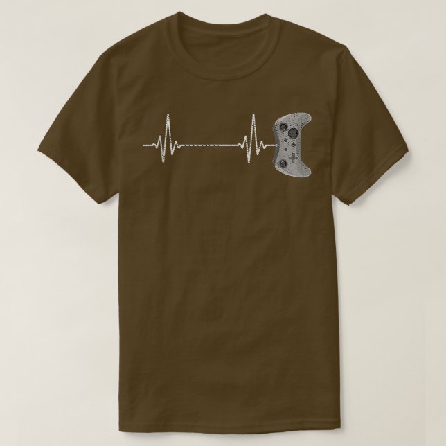 Camiseta Controlador de videojuego Gamer Heartbeat PS  (Diseño del anverso)