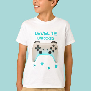 Camiseta Controlador de videojuegos azul y blanco en blanco