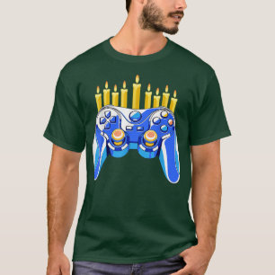 Camiseta Controlador de videojuegos Chanukah Menorah Candel