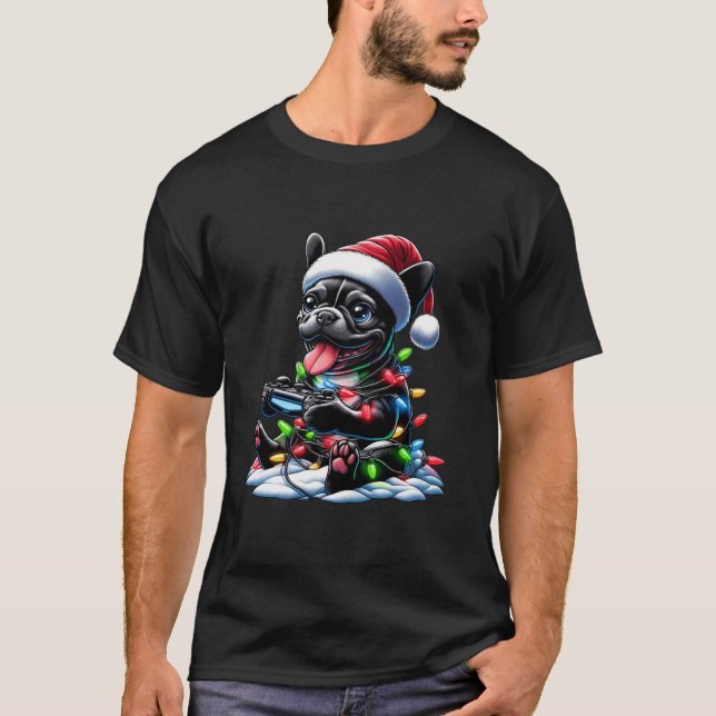 Camiseta Controlador de videojuegos de Bulldog francés Ligh (Anverso)