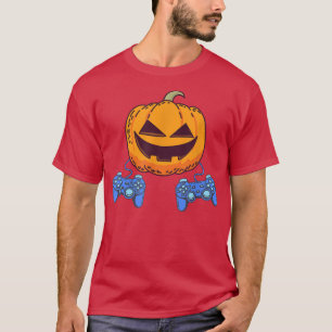 Camiseta Controlador de videojuegos de calabaza Gamer Hallo