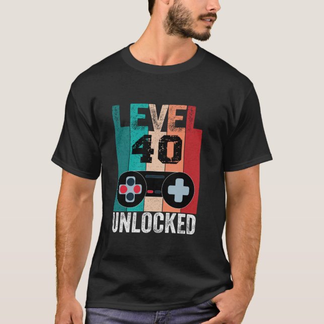Camiseta Controlador de videojuegos de cumpleaños 40 desblo (Anverso)