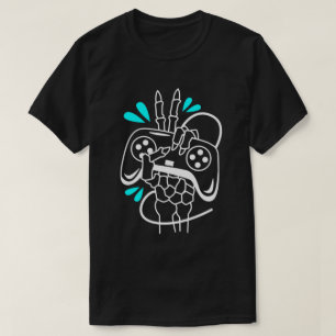 Camiseta Controlador de videojuegos de mano con color neón