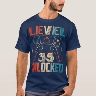 Camiseta Controlador de videojuegos desbloqueado nivel 35 C