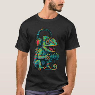 Camiseta Controlador de videojuegos divertido de camaleón l
