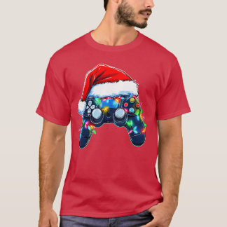 Camiseta Controlador de videojuegos Gorro de Santa Navidad