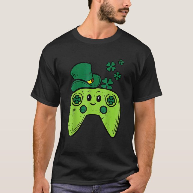 Camiseta Controlador de videojuegos irlandés St Patrick Day (Anverso)