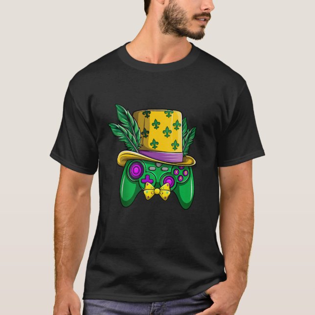 Camiseta Controlador de videojuegos Mardi Gras Jester Gorra (Anverso)