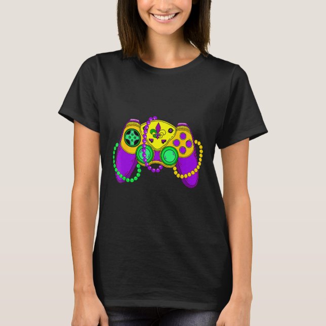 Camiseta Controlador de videojuegos retro Gorra Mardi Gras  (Anverso)