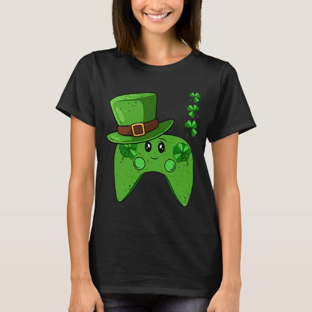Camiseta Controlador de videojuegos Shamrock St Patricks Da (Anverso)