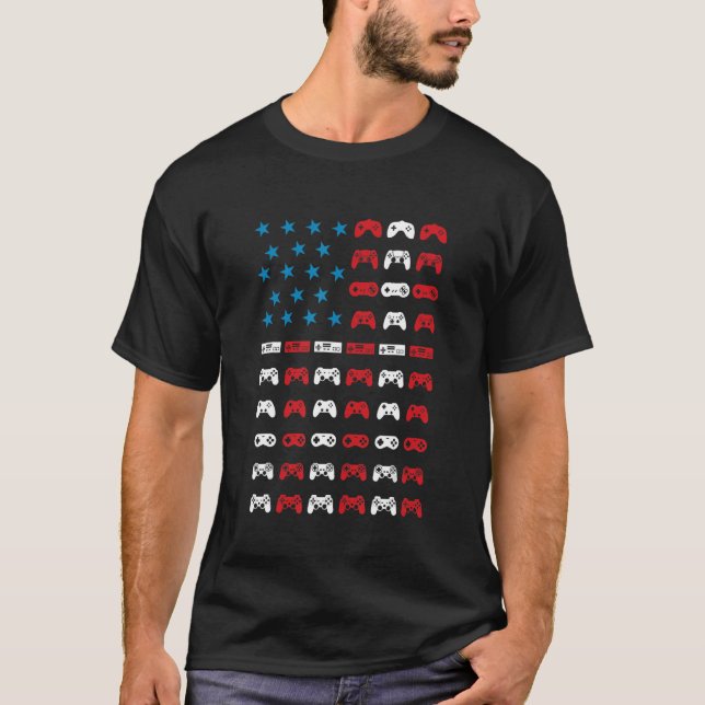 Camiseta Controlador de videojuegos Us Gamer Gaming America (Anverso)